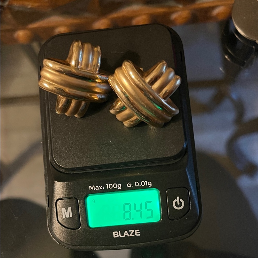 CIG 14K Gold Cross Earrings